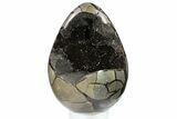 Septarian Dragon Egg Geode - Black Crystals #134630-1